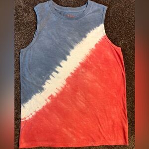 Cat & Jack boys tank top size 12-14 red, white and blue tie-dye LIKE NEW